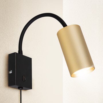 Brilagi - Joustava seinävalaisin SELE 1xGU10/30W/230V musta/kulta