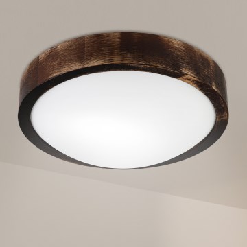 Brilagi - Katto-valaisin CARVALHO SLIM SMOKEY 1xE27/60W/230V, tammi, halkaisija 27,5 cm