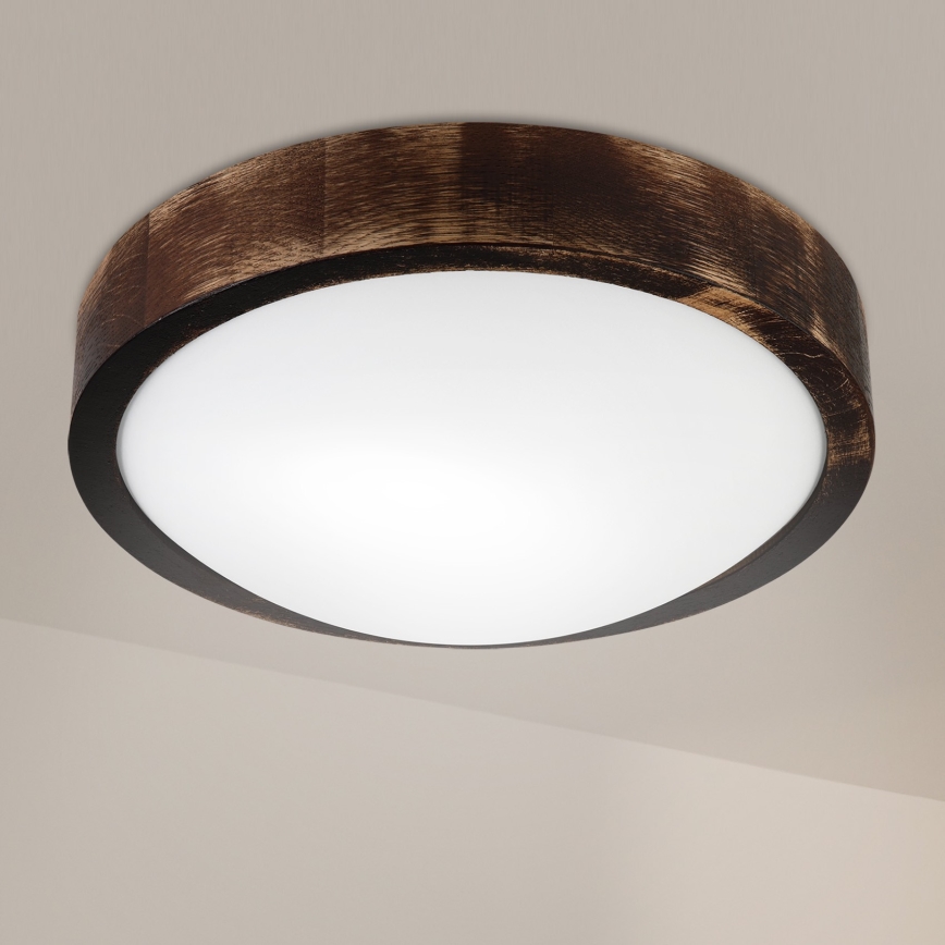 Brilagi - Katto-valaisin CARVALHO SLIM SMOKEY 1xE27/60W/230V, tammi, halkaisija 27,5 cm