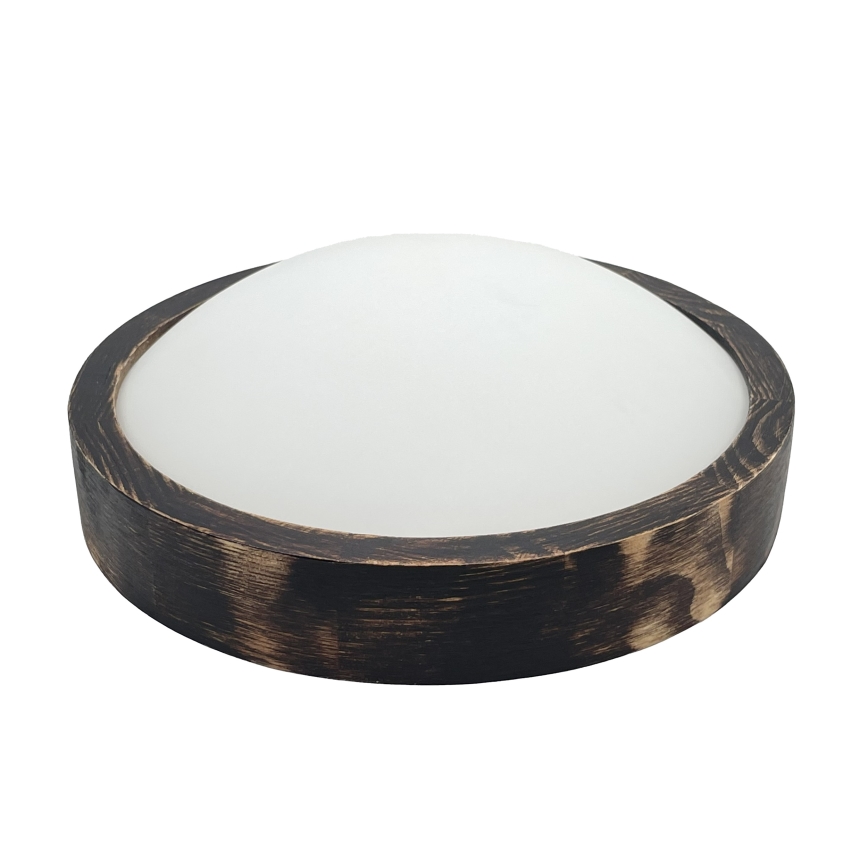 Brilagi - Katto-valaisin CARVALHO SLIM SMOKEY 1xE27/60W/230V, tammi, halkaisija 27,5 cm