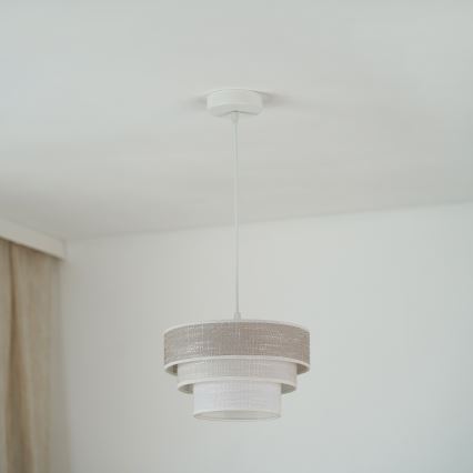 Brilagi - Kattokruunu johdossa ALASKA LUNETA 1xE27/15W/230V halkaisija 25 cm harmaa/kerma