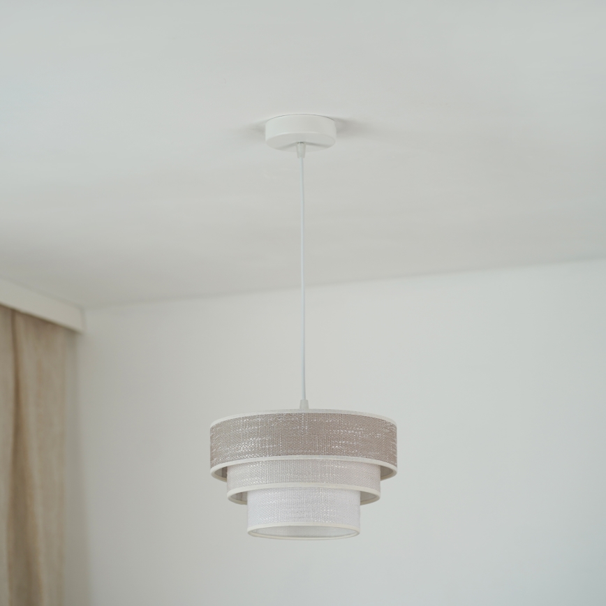 Brilagi - Kattokruunu johdossa ALASKA LUNETA 1xE27/15W/230V halkaisija 25 cm harmaa/kerma