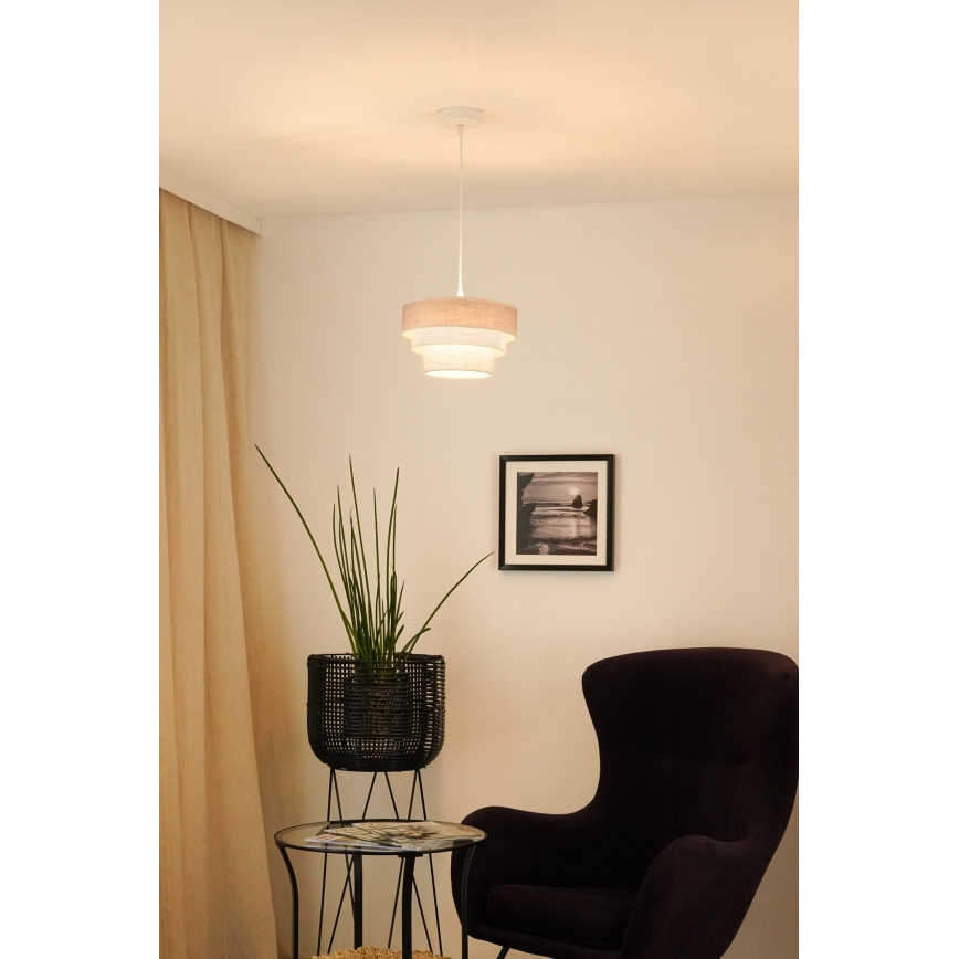 Brilagi - Kattokruunu johdossa ALASKA LUNETA 1xE27/15W/230V halkaisija 25 cm harmaa/kerma