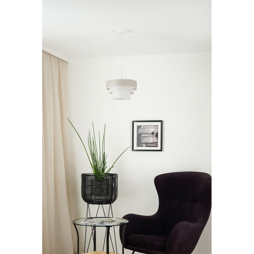 Brilagi - Kattokruunu johdossa ALASKA LUNETA 1xE27/15W/230V halkaisija 25 cm harmaa/kerma