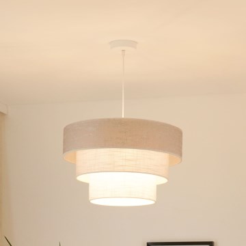 Brilagi - Kattokruunu johdossa ALASKA LUNETA 1xE27/15W/230V halkaisija 45 cm harmaa/kerma