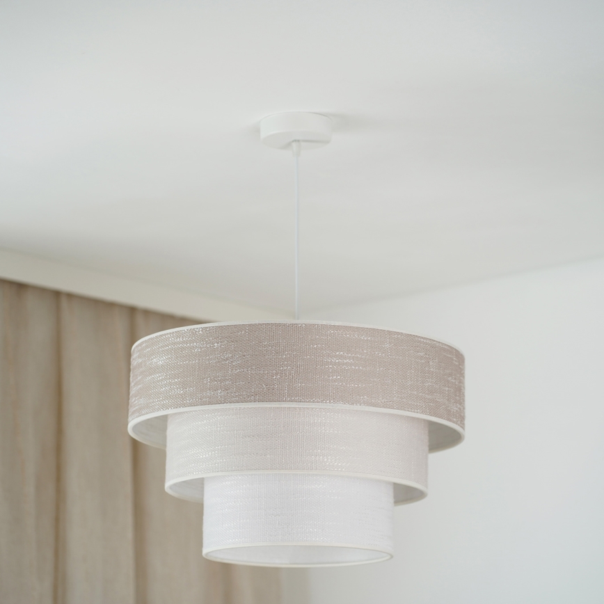 Brilagi - Kattokruunu johdossa ALASKA LUNETA 1xE27/15W/230V halkaisija 45 cm harmaa/kerma