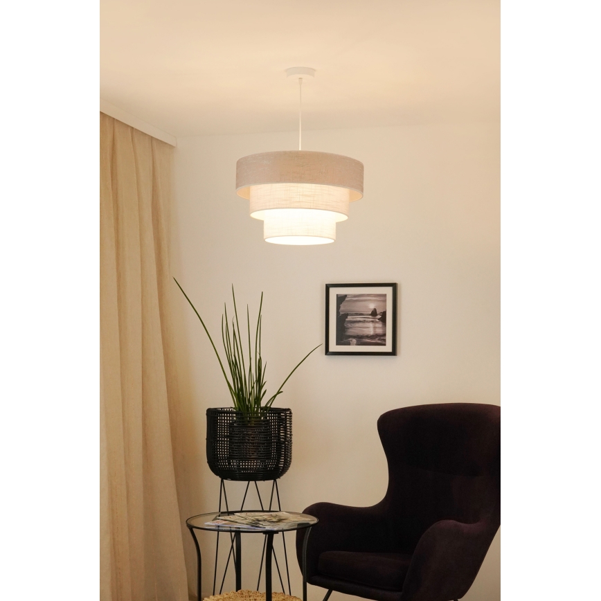 Brilagi - Kattokruunu johdossa ALASKA LUNETA 1xE27/15W/230V halkaisija 45 cm harmaa/kerma