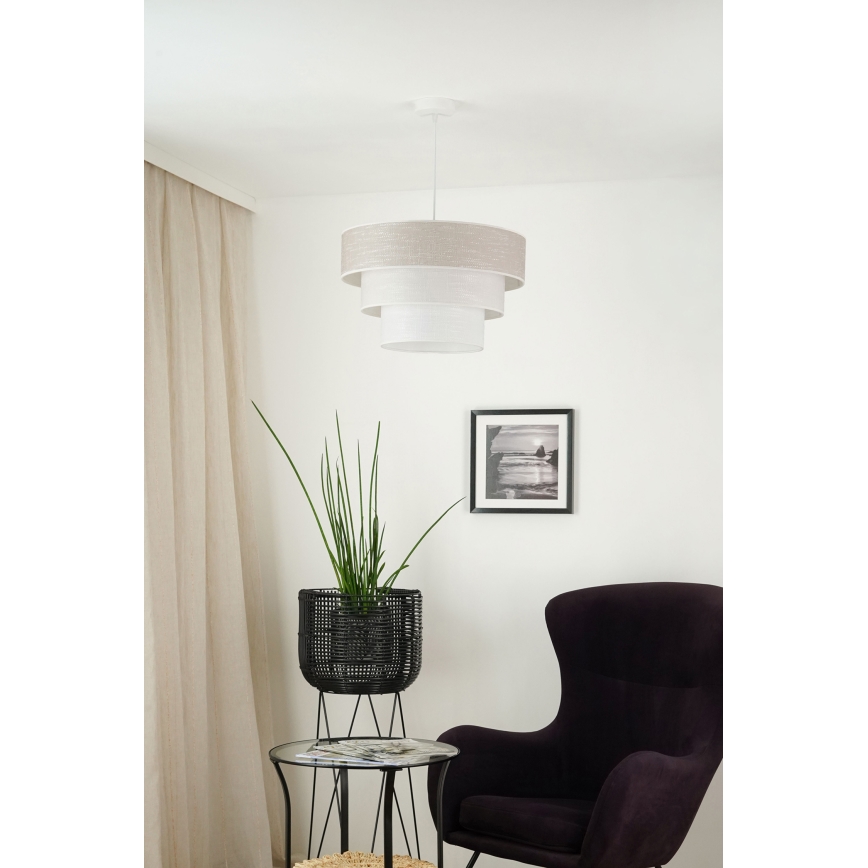 Brilagi - Kattokruunu johdossa ALASKA LUNETA 1xE27/15W/230V halkaisija 45 cm harmaa/kerma