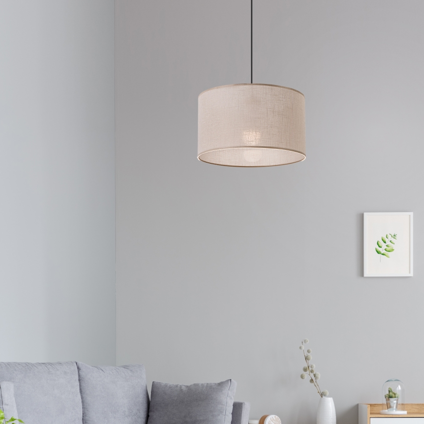 Brilagi - Kattokruunu johdossa ANTHONY 1xE27/60W/230V tammi/beige
