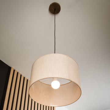 Brilagi - Kattokruunu johdossa ANTHONY 1xE27/60W/230V tammi/beige