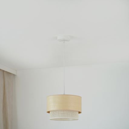 Brilagi - Kattokruunu johdossa ARIZONA BOHO 1xE27/15W/230V halkaisija 25 cm beige/valkoinen