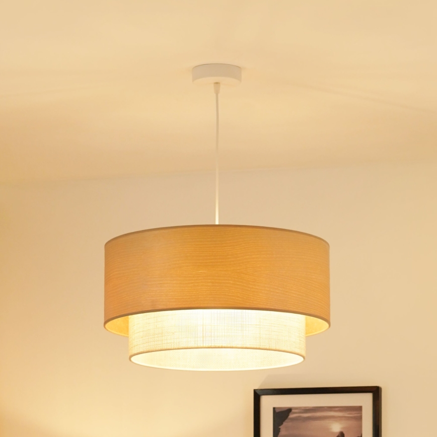 Brilagi - Kattokruunu johdossa ARIZONA BOHO 1xE27/15W/230V halkaisija 45 cm beige/valkoinen