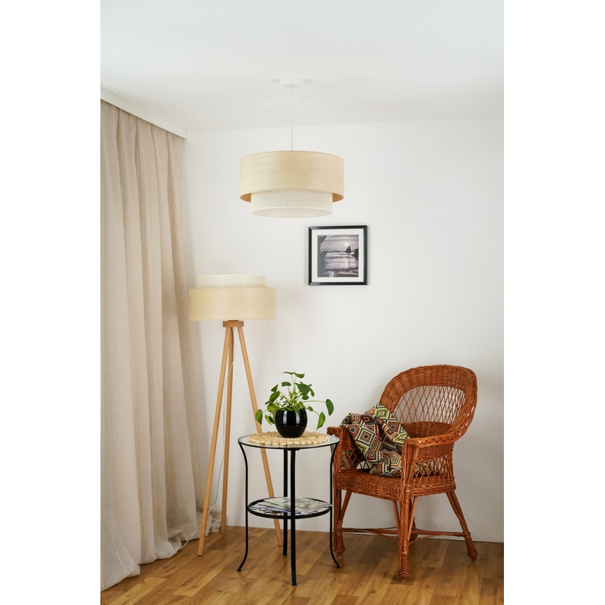 Brilagi - Kattokruunu johdossa ARIZONA BOHO 1xE27/15W/230V halkaisija 45 cm beige/valkoinen