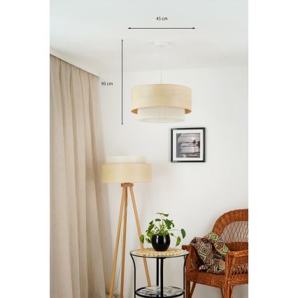 Brilagi - Kattokruunu johdossa ARIZONA BOHO 1xE27/15W/230V halkaisija 45 cm beige/valkoinen