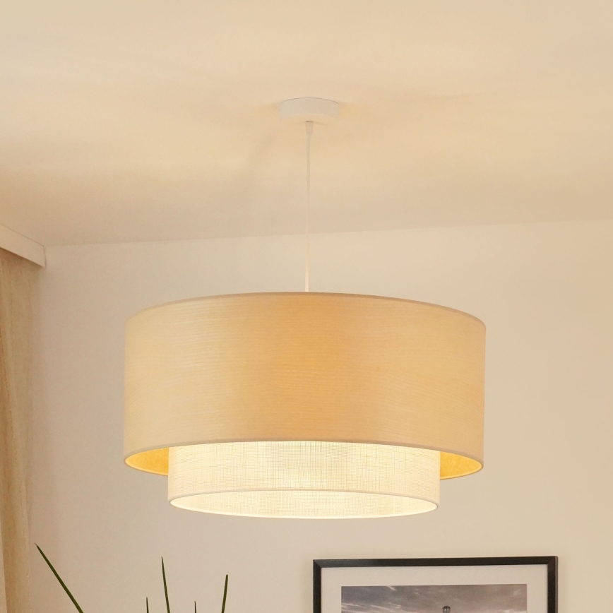 Brilagi - Kattokruunu johdossa ARIZONA BOHO 1xE27/15W/230V halkaisija 60 cm beige/valkoinen