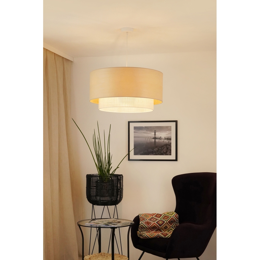 Brilagi - Kattokruunu johdossa ARIZONA BOHO 1xE27/15W/230V halkaisija 60 cm beige/valkoinen