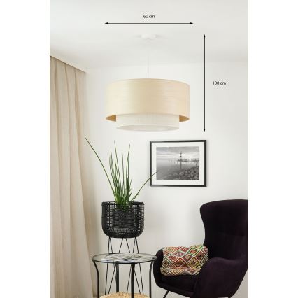 Brilagi - Kattokruunu johdossa ARIZONA BOHO 1xE27/15W/230V halkaisija 60 cm beige/valkoinen