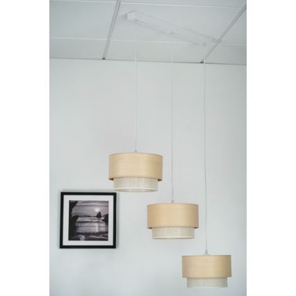 Brilagi - Kattokruunu johdossa ARIZONA BOHO 3xE27/15W/230V beige/valkoinen