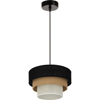 Brilagi - Kattokruunu johdossa ASPEN LUNETA 1xE27/15W/230V halkaisija 25 cm musta/beige/kerma