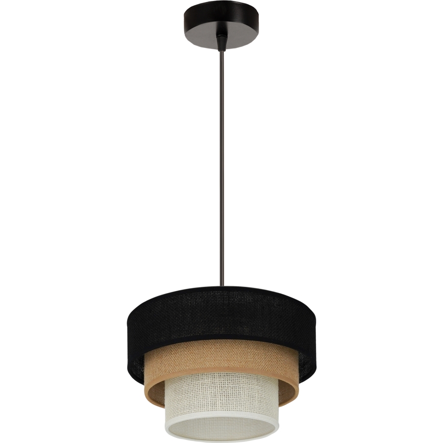 Brilagi - Kattokruunu johdossa ASPEN LUNETA 1xE27/15W/230V halkaisija 25 cm musta/beige/kerma
