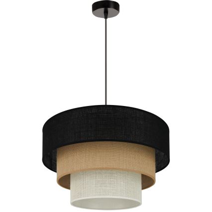 Brilagi - Kattokruunu johdossa ASPEN LUNETA 1xE27/15W/230V halkaisija 45 cm musta/beige/kerma