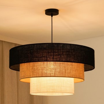 Brilagi - Kattokruunu johdossa ASPEN LUNETA 1xE27/15W/230V halkaisija 60 cm musta/beige/kerma