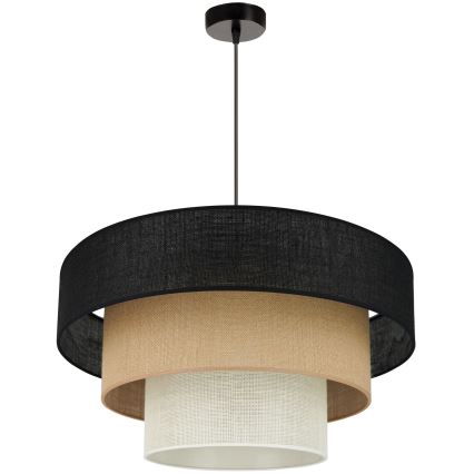 Brilagi - Kattokruunu johdossa ASPEN LUNETA 1xE27/15W/230V halkaisija 60 cm musta/beige/kerma