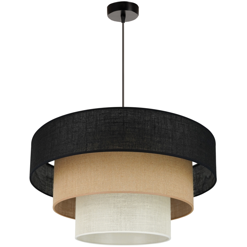 Brilagi - Kattokruunu johdossa ASPEN LUNETA 1xE27/15W/230V halkaisija 60 cm musta/beige/kerma