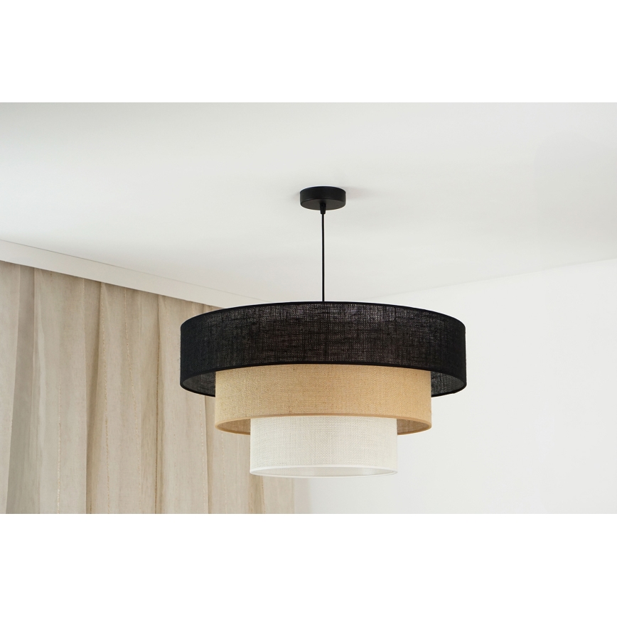 Brilagi - Kattokruunu johdossa ASPEN LUNETA 1xE27/15W/230V halkaisija 60 cm musta/beige/kerma