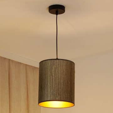 Brilagi - Kattokruunu johdossa BOSTON ROLLER 1xE27/15W/230V halkaisija 21 cm olki ruskea/kulta