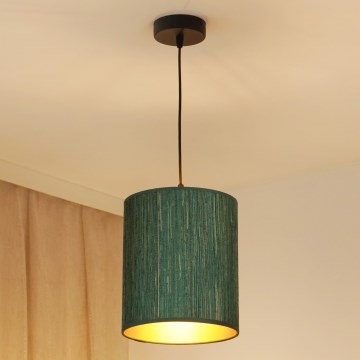 Brilagi - Kattokruunu johdossa BOSTON ROLLER 1xE27/15W/230V halkaisija 21 cm olki vihreä/kulta