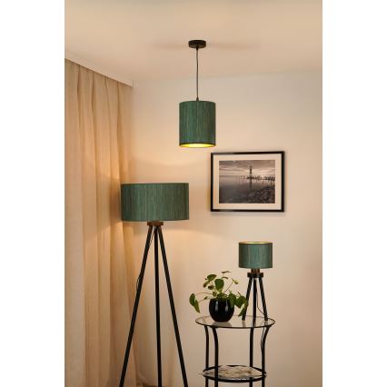 Brilagi - Kattokruunu johdossa BOSTON ROLLER 1xE27/15W/230V halkaisija 21 cm olki vihreä/kulta