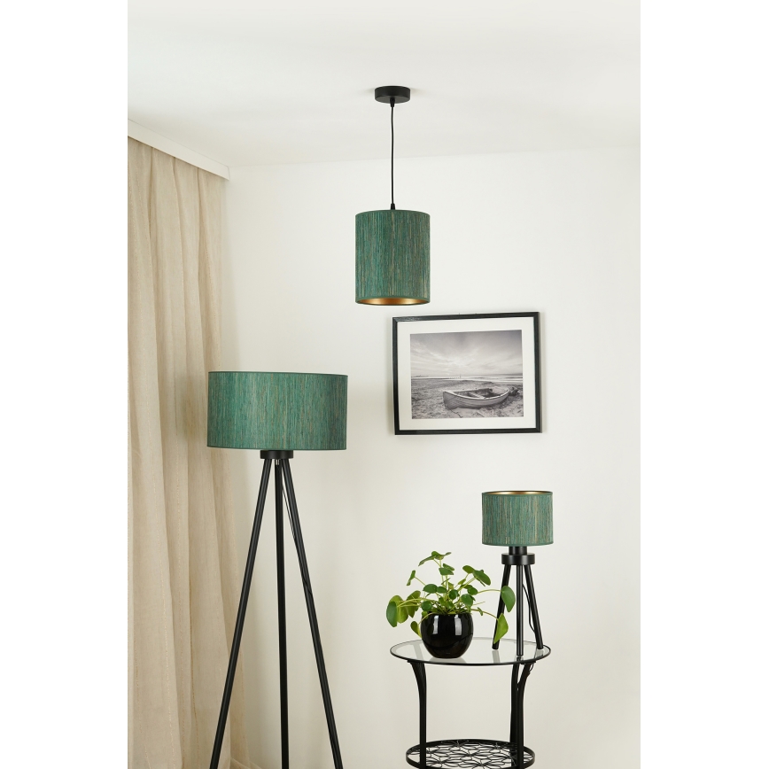 Brilagi - Kattokruunu johdossa BOSTON ROLLER 1xE27/15W/230V halkaisija 21 cm olki vihreä/kulta