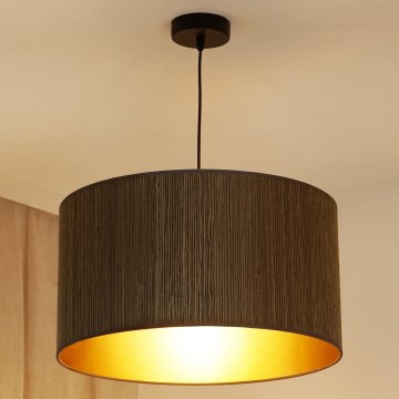 Brilagi - Kattokruunu johdossa BOSTON ROLLER 1xE27/15W/230V halkaisija 45 cm olki ruskea/kulta