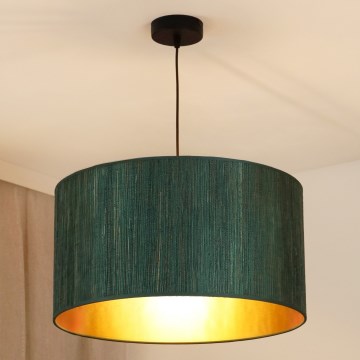 Brilagi - Kattokruunu johdossa BOSTON ROLLER 1xE27/15W/230V halkaisija 45 cm olki vihreä/kulta