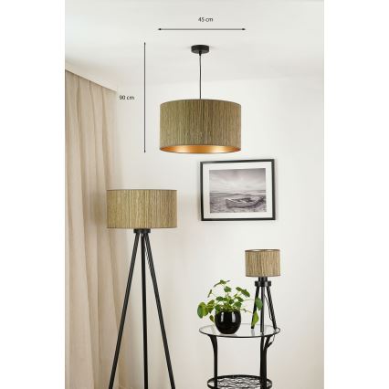 Brilagi - Kattokruunu johdossa BOSTON ROLLER 1xE27/15W/230V halkaisija 45 cm olki ruskea/kulta