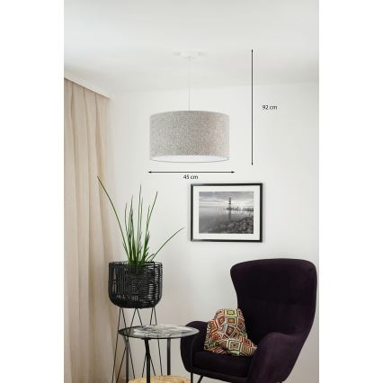 Brilagi - Kattokruunu johdossa BOUCLE ROLLER 1xE27/15W/230V halkaisija 45 cm harmaa