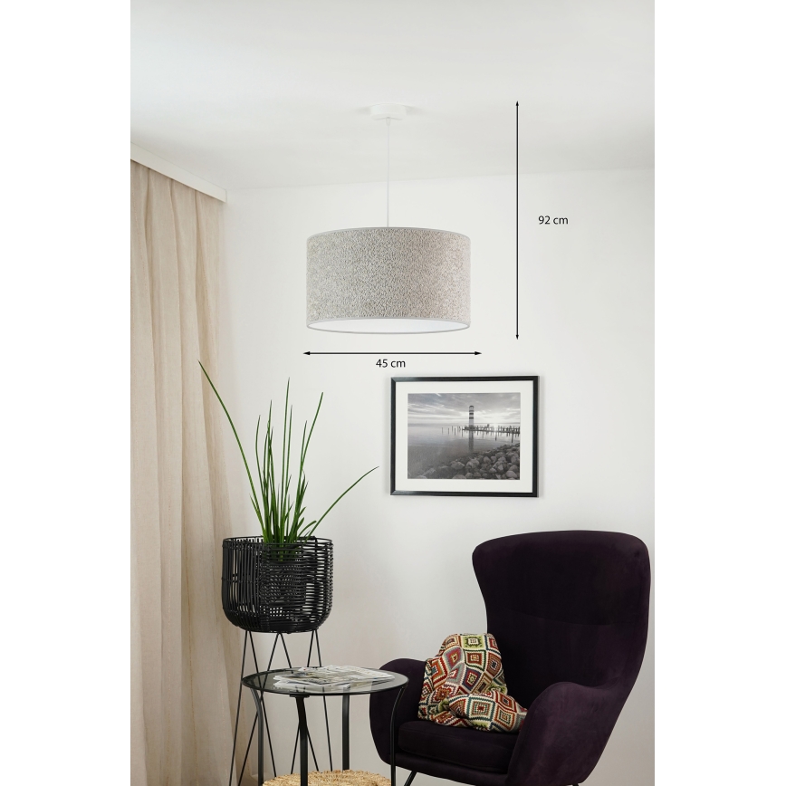 Brilagi - Kattokruunu johdossa BOUCLE ROLLER 1xE27/15W/230V halkaisija 45 cm harmaa