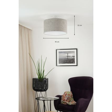 Brilagi - Kattokruunu johdossa BOUCLE ROLLER 1xE27/15W/230V halkaisija 45 cm harmaa