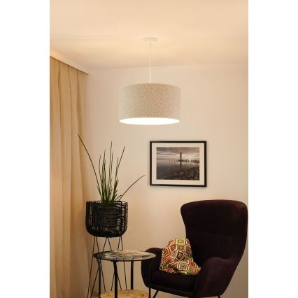 Brilagi - Kattokruunu johdossa BOUCLE ROLLER 1xE27/15W/230V halkaisija 45 cm kerma