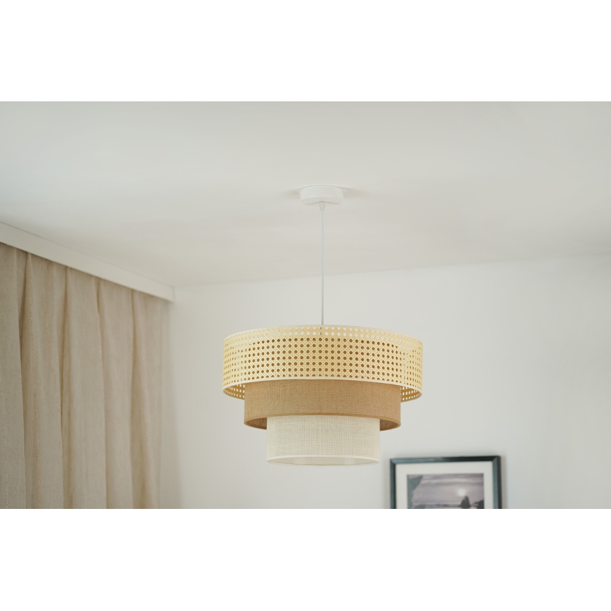 Brilagi - Kattokruunu johdossa CEDAR LUNETA 1xE27/15W/230V halkaisija 45 cm beige/ruskea/kerma