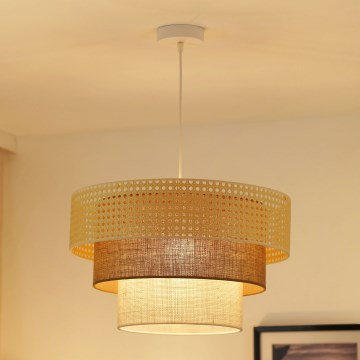 Brilagi - Kattokruunu johdossa CEDAR LUNETA 1xE27/15W/230V halkaisija 45 cm beige/ruskea/kerma