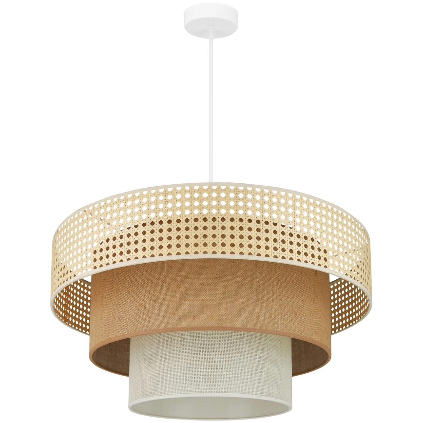 Brilagi - Kattokruunu johdossa CEDAR LUNETA 1xE27/15W/230V halkaisija 60 cm beige/ruskea/kerma