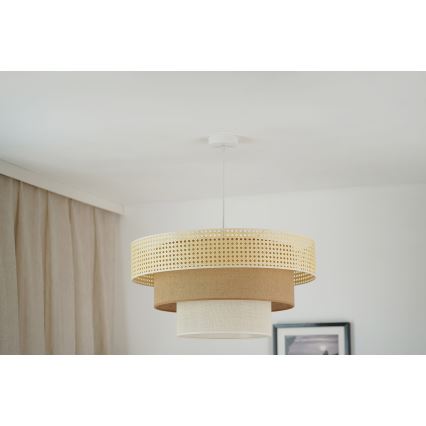 Brilagi - Kattokruunu johdossa CEDAR LUNETA 1xE27/15W/230V halkaisija 60 cm beige/ruskea/kerma