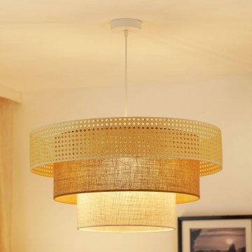 Brilagi - Kattokruunu johdossa CEDAR LUNETA 1xE27/15W/230V halkaisija 60 cm beige/ruskea/kerma
