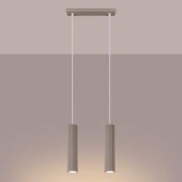 Brilagi - Kattokruunu johdossa CRESTO 2xGU10/10W/230V taupe