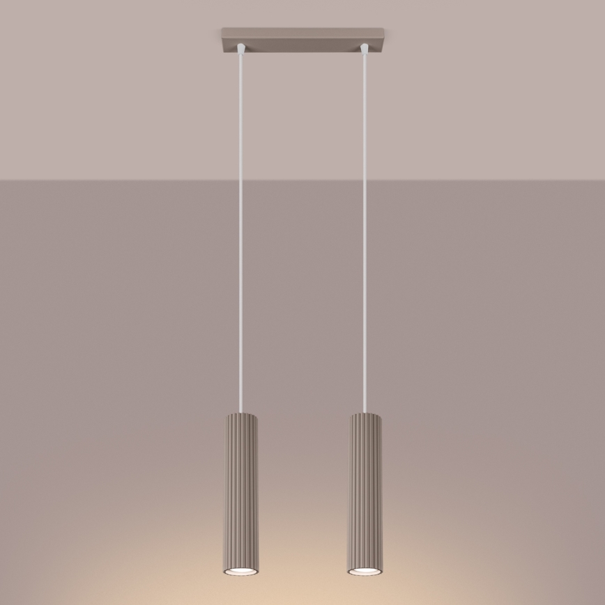 Brilagi - Kattokruunu johdossa CRESTO 2xGU10/10W/230V taupe