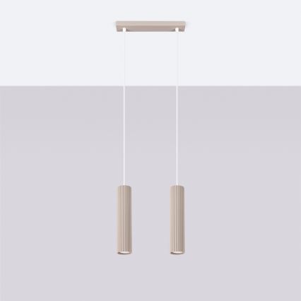 Brilagi - Kattokruunu johdossa CRESTO 2xGU10/10W/230V taupe