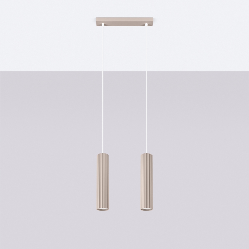 Brilagi - Kattokruunu johdossa CRESTO 2xGU10/10W/230V taupe