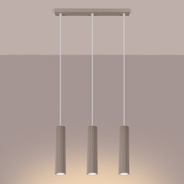 Brilagi - Kattokruunu johdossa CRESTO 3xGU10/10W/230V taupe